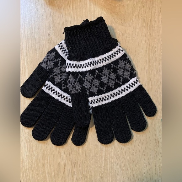EUC UNBRANDED ARGYLE COTTON GLOVES - Picture 1 of 2